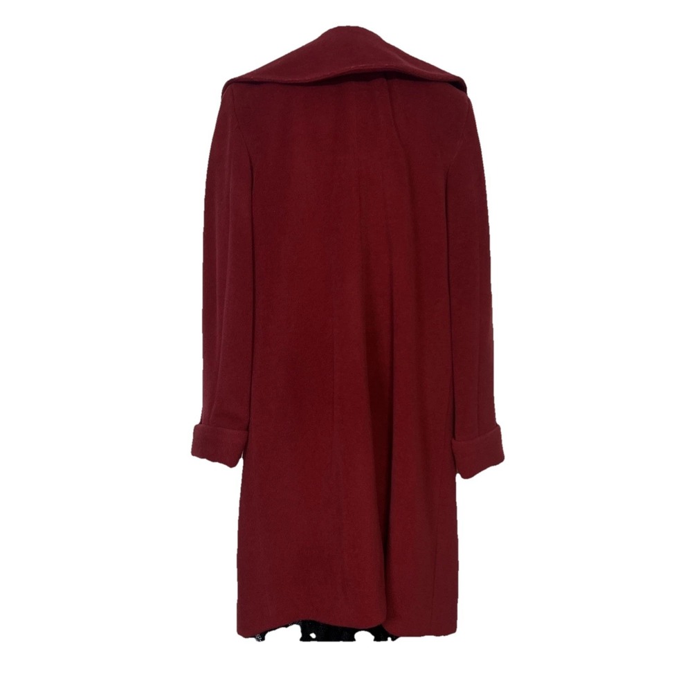 Cole Haan Angora Rabbit Hair Wool Blend Red Lined Long Coat Statement Luxury 8 - Picture 6 of 12